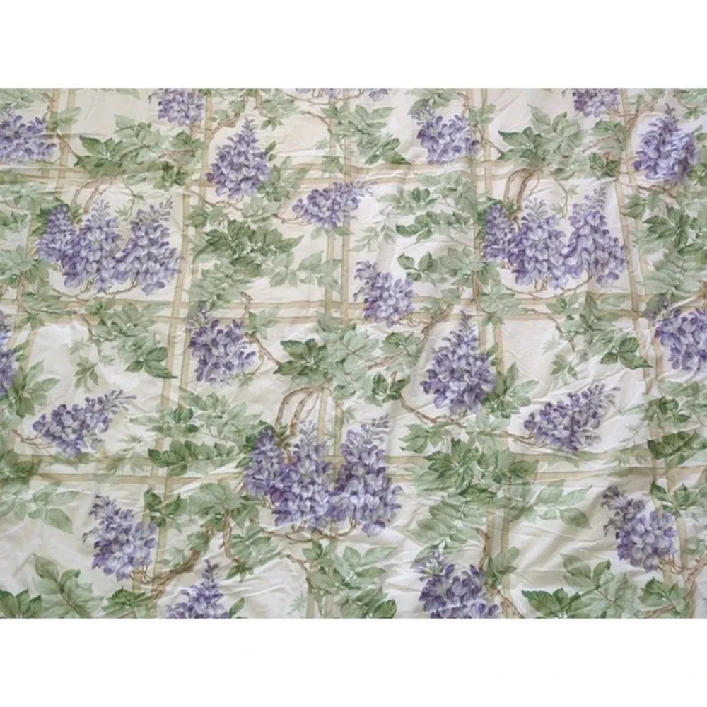 Vintage‎ LIZ at HOME Wisteria Purple Floral Plaid Reversible Twin Comforter 90s